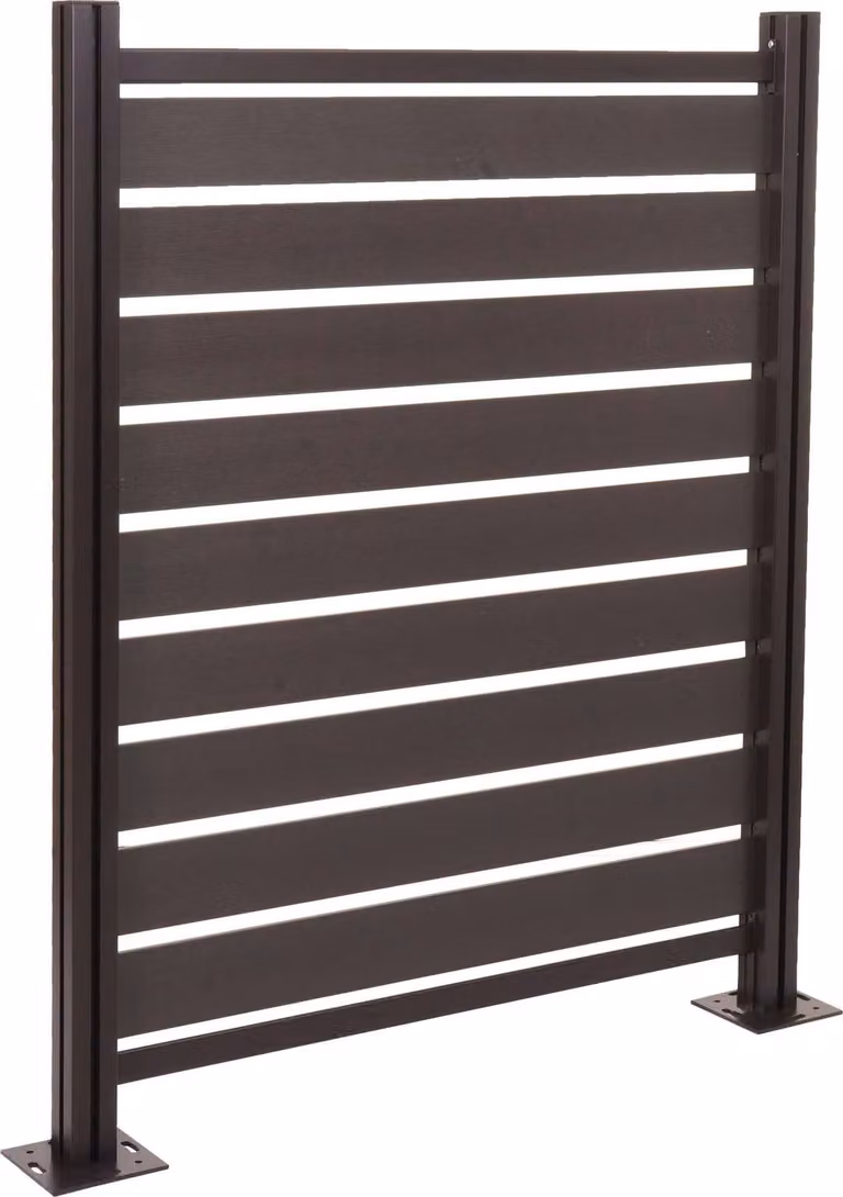 Mendler Aluminium afvalcontaineromheining HWC-K57, basiselement voor afvalcontainerverkleining, houtlook, antraciet, B/D/H: 130 x 110 x 6 cm