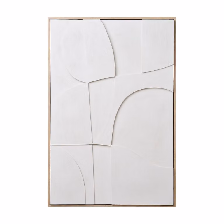 Nest of Nora Wanddecoratie reliëf - Canvas - Wit - 60 x 90 cm