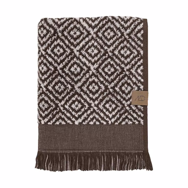 Mette Ditmer Morocco handdoek Chocolate-off-white B: 70 cm, L: 135 cm