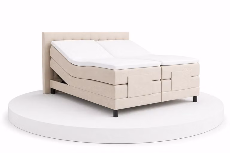 Elektrische Boxspring ErgoLux BalBedden - Beige - 160 x 210 cm