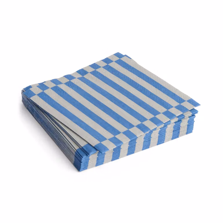 HAY Pattern Lunch Stripe servetten met streepjes, grijs-blauw, 20-pack, 33 x 33 cm