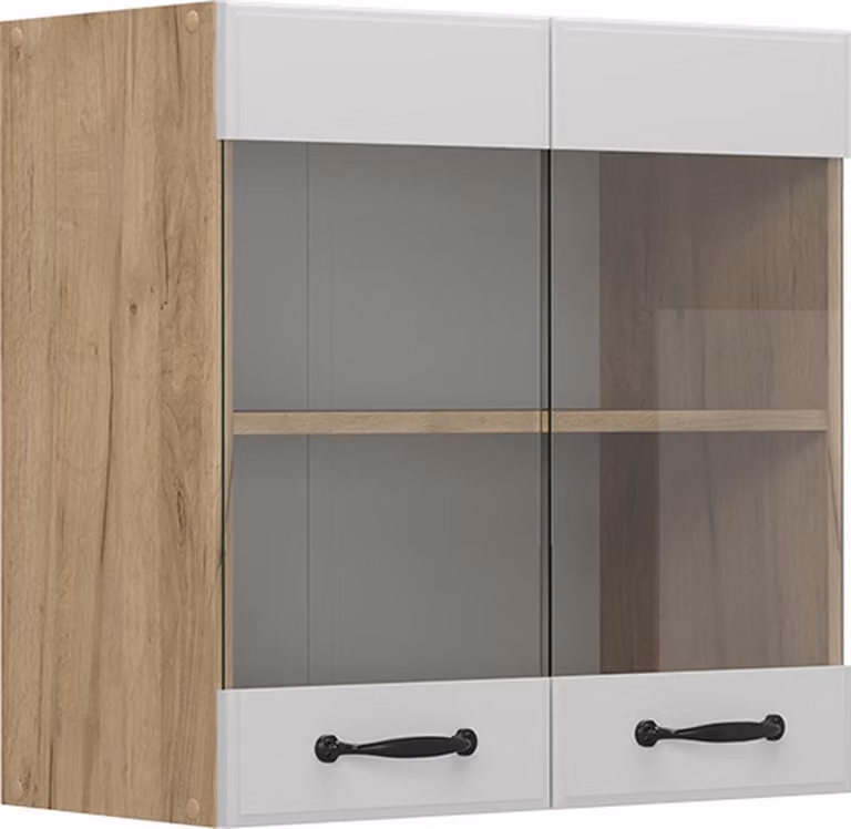 Vicco R-Line Glazen keukenkast Wit Landhuis Breedte: 60 cm