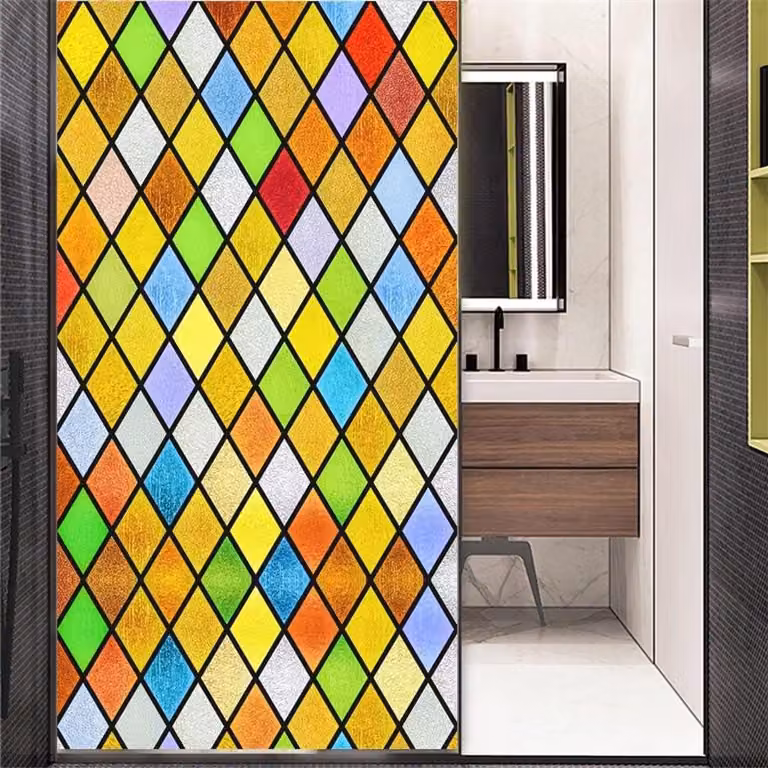 Raamfolie Matglas Olijf - Privacyfolie - Lijmvrij en Statisch - 80 x 120 cm
