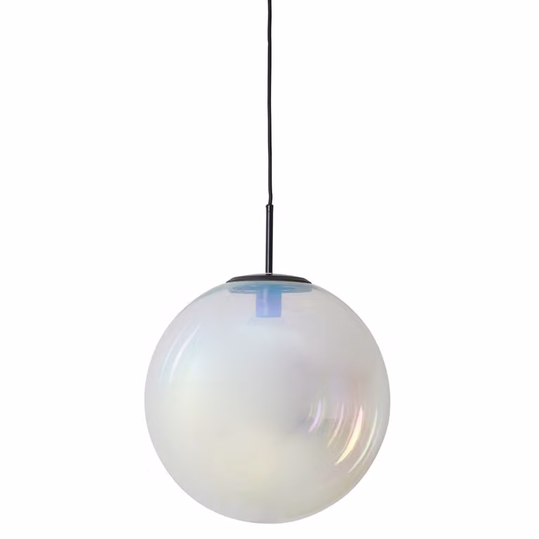 Light & Living Medina hanglamp met regenboogglas, multicolour en zwart, Ø 40 cm