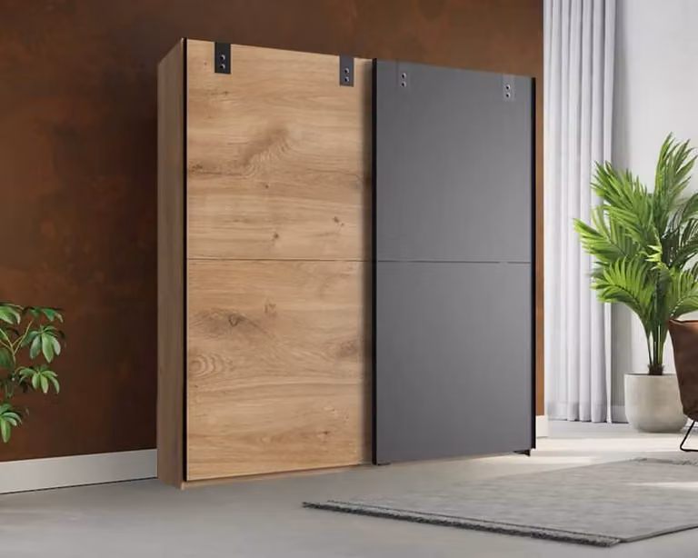 Schuifdeurkast Kansas met glazen deuren van Bedroomshop