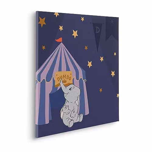 Komar Spieraam Starry Night with Dumbo Wanddecoratie voor de kinderkamer, Multicolor, B: 60 cm, D: 2 cm, H: 60 cm