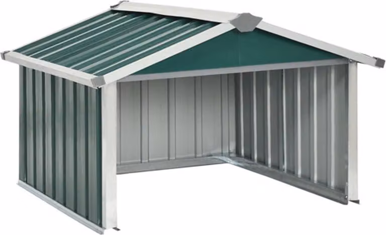 vidaXL Overkapping voor robotmaaier - Groen - Staal - B: 92 cm, D: 97 cm, H: 63 cm