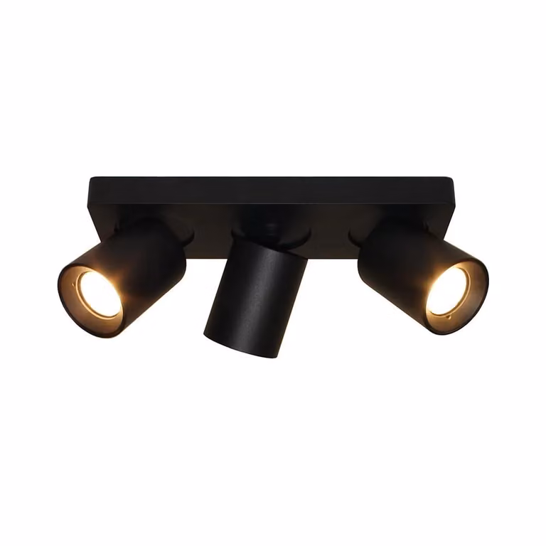 Artdelight Megano 3-lichts opbouwspot zwart metalen modern design