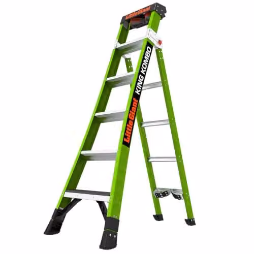 Little Giant KING KOMBO 4STEPS industriële glasvezel trap met ground cue