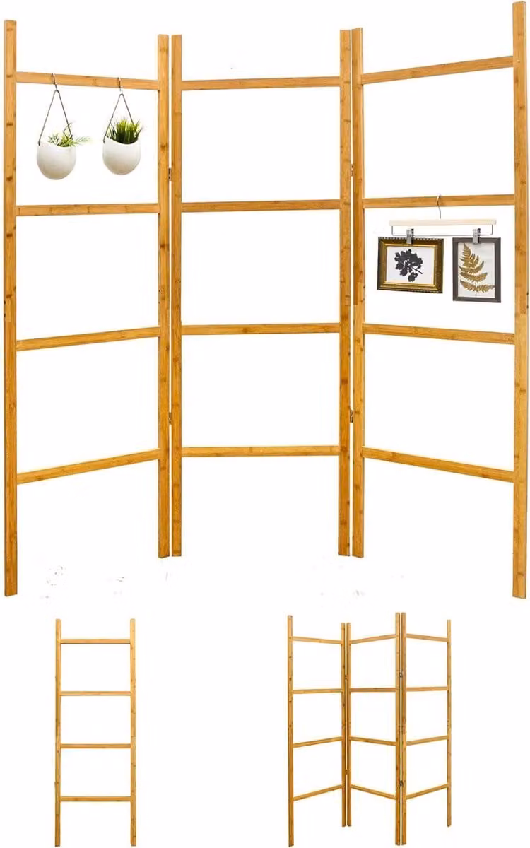 Houten Scheidingswand Bruin - Kamerverdeler en Plantenrek - 180 x 180 cm