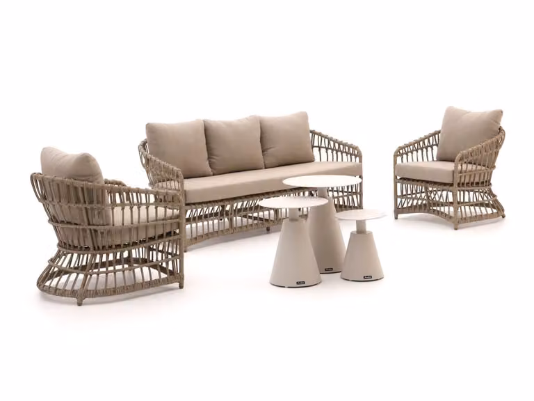 Intenso Loungeset voor 5 personen in beige voor tuin en terras
