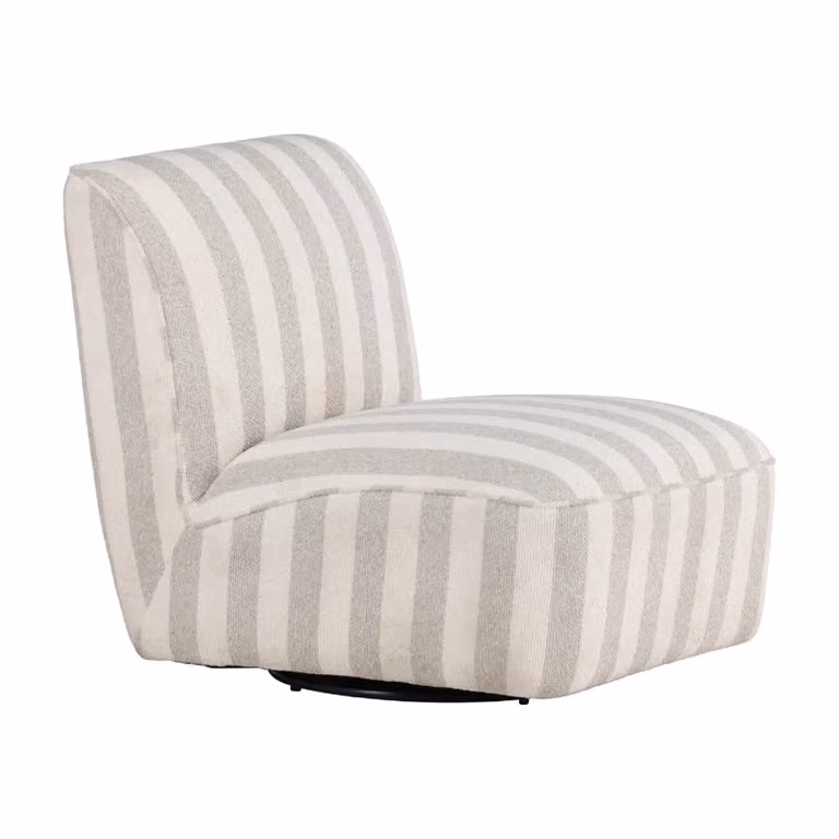 Nest of Nora Fauteuil zonder armleuning gestreept - Lounge stoel - Beige