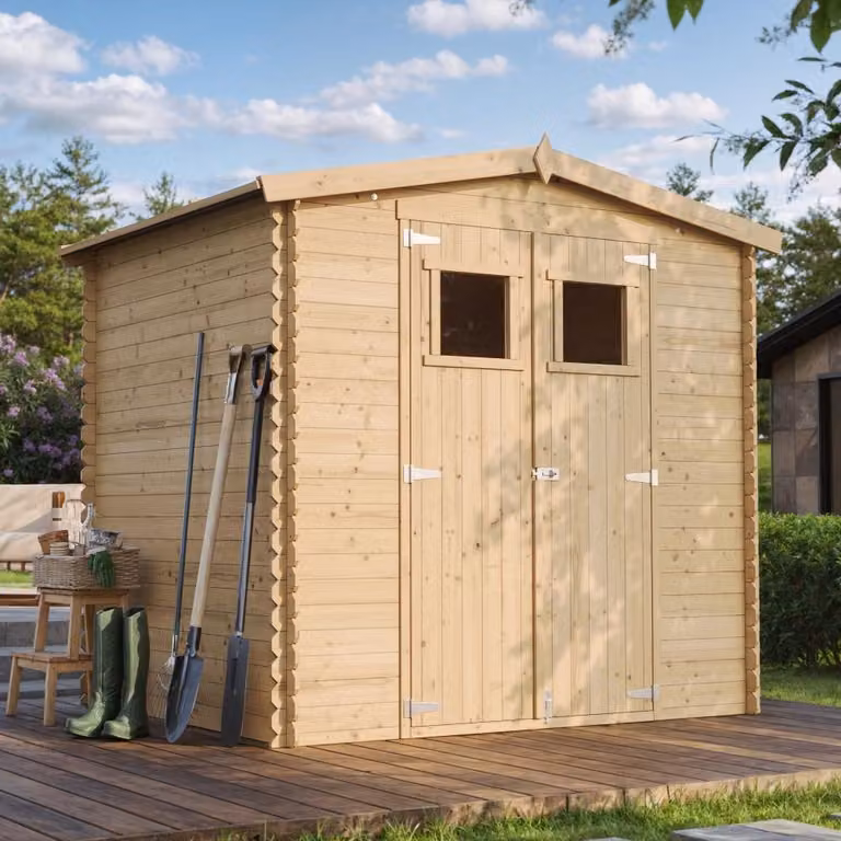 TIMBELA M369+M369G Houten tuinhuis 4,33 m² met 19 mm wanden en geïmpregneerde houten vloer