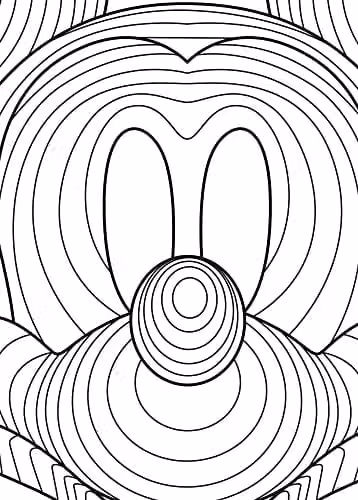 Komar Mickey Mouse Lines Poster - Multicolour - 50 x 70 cm