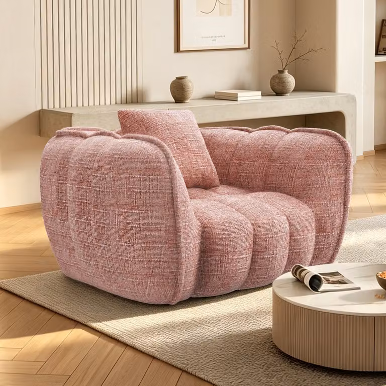 Lexzurn Wolk Zitzak voor Volwassenen - Zachte Velvet Lounge Fauteuil - Roze