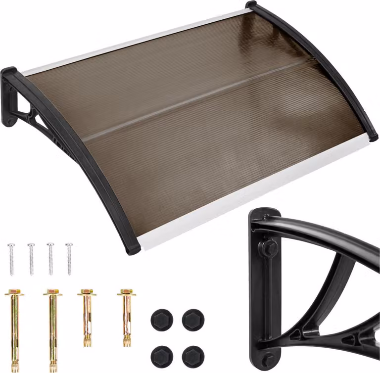Becke Overkapping voor voordeur, balkonraam of airconditioning, Bruin, B: 120 cm, D: 80 cm