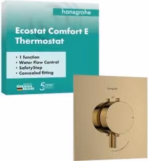 Hansgrohe Ecostat Comfort E thermostaatkraan inbouwmodel voor 1 uitloop met gepolijst gouden afwerking