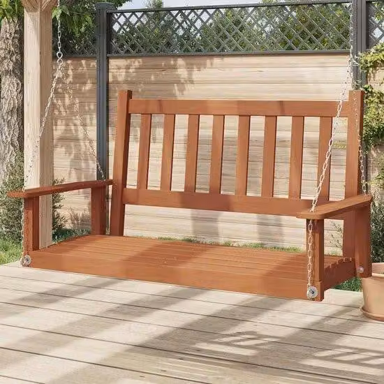 Gecheer Tuin Schommelbank met Armleuningen - Houtkleur