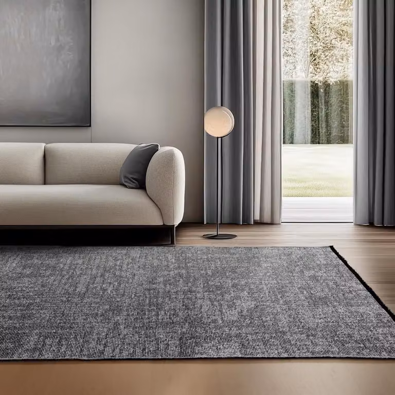Grijs Katoenen Chenille Vloerkleed - Boho Vintage Kilim - 140 x 200 cm
