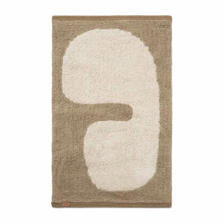 Ferm Living Lay badmat Dark taupe-off white 50 x 70 cm