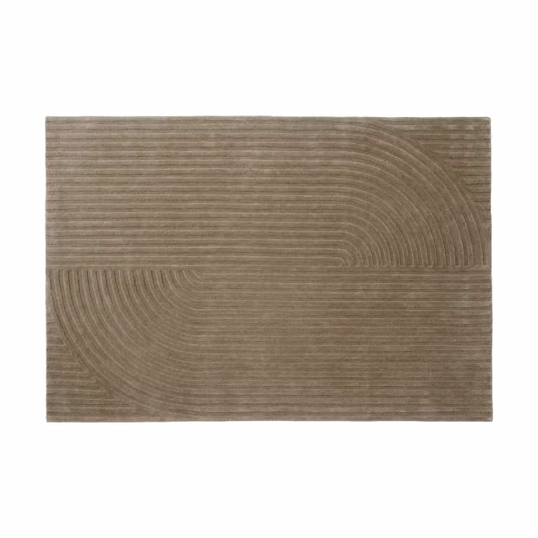 Muuto Relevo Rug Quattro vloerkleed van wol, Taupe, 170 x 240 cm