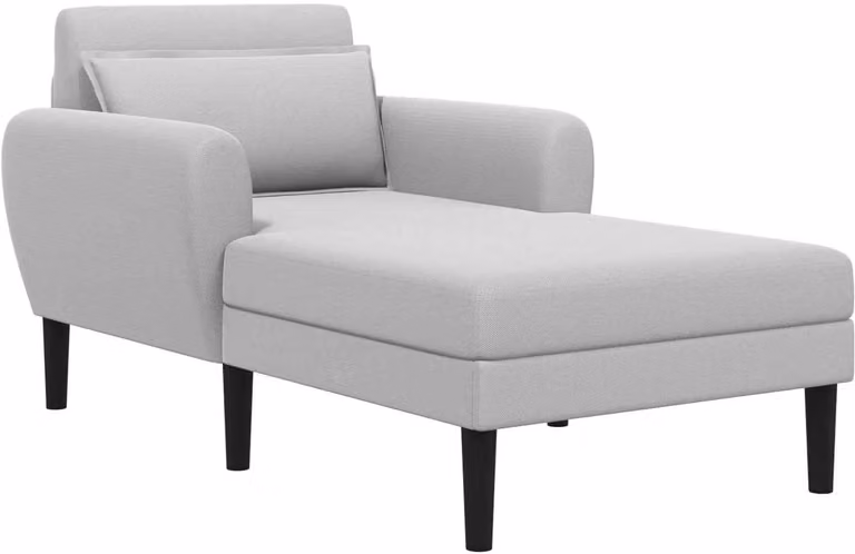 vidaXL Chaise longue Lichtgrijs met afneembare hoezen en decoratieve kussens