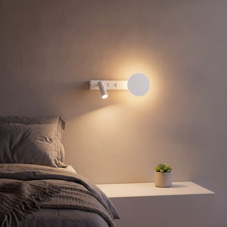 Lyora Noima Wandlamp wit Aluminium B: 29 cm, D: 10 cm, H: 9 cm