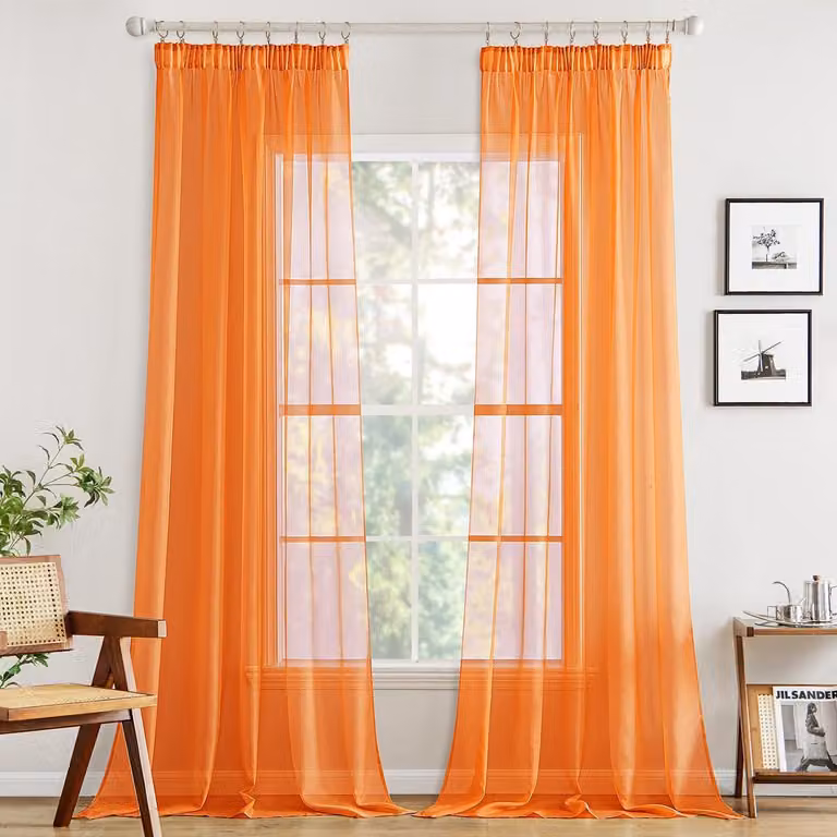 Set van 2 transparante gordijnen - Modern en stijlvol - 140 x 245 cm - 100% polyester