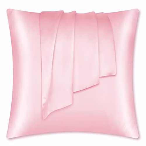 LULUSILK Zijden kussensloop voor haar- en huidverzorging, Roze, 80 x 80 cm