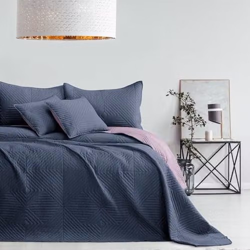 Restilo Dubbelzijdige Pluche Sprei Grijs/Lila 200 x 220 cm