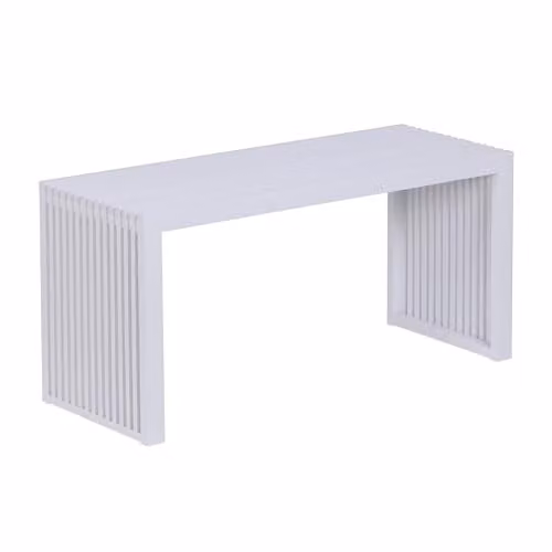 Relaxdays Bamboe Zitbank voor Hal, Keuken of Slaapkamer, Wit, H x B x D: 43 x 90 x 33 cm