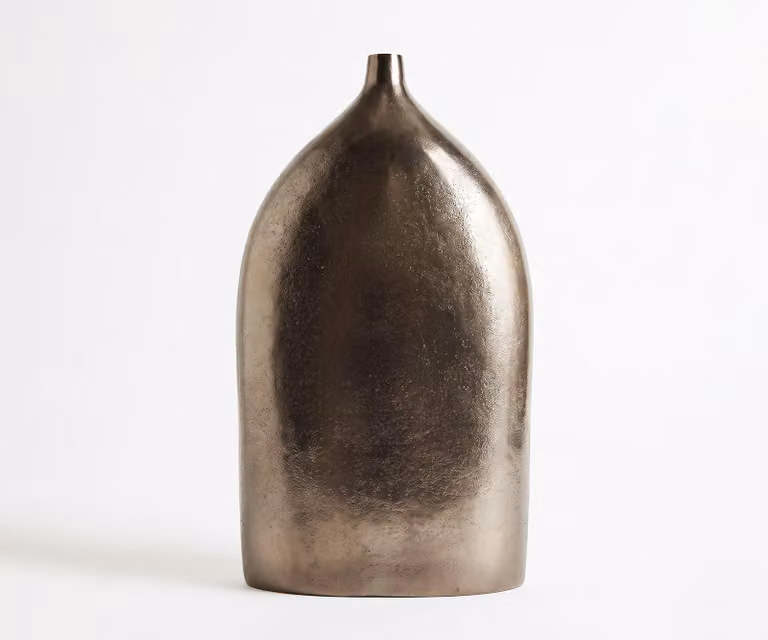 Delife Vaas Ogiva Gegoten Aluminium in Mokka Bronze, B: 32 cm, D: 16 cm, H: 56 cm
