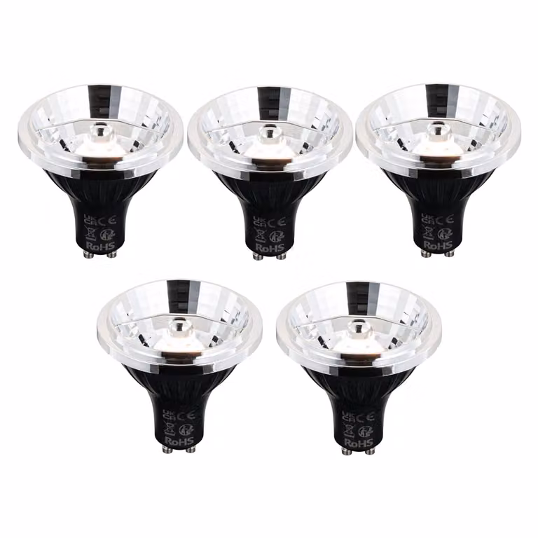 Set van 5 LUEDD Smart GU10 AR70 LED lampen, 6W, 500 lm, dimbaar, 2200 - 6500K, wit