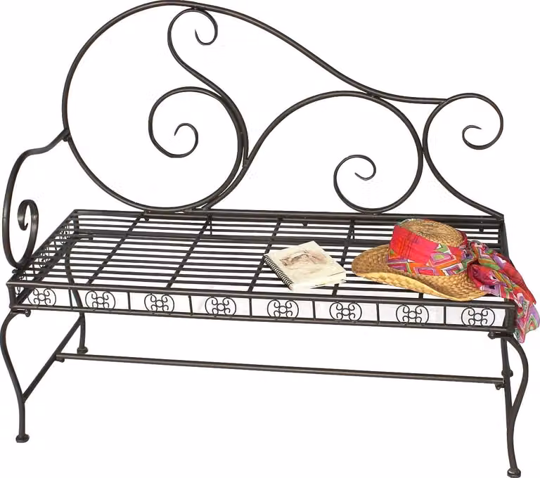 DanDiBo 2-persoons metalen tuinstoel, bruin, weerbestendige parkbank met rugleuning, 123 cm