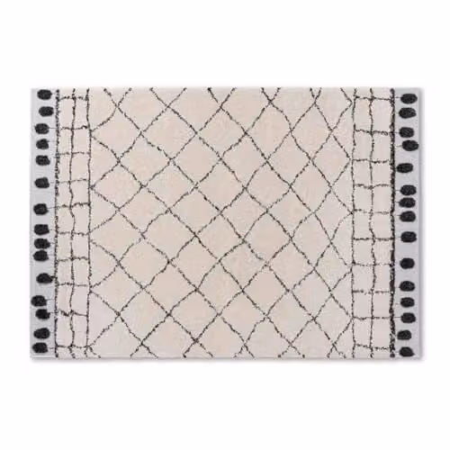 Schöner Wohnen Kollektion Modern Hoogpolig Vloerkleed met Diamantpatroon Wit, B/D: 140 x 200 cm