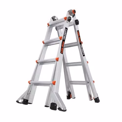 Little Giant Velocity M 17 aluminium ladder, zilverkleurig, 150 kg draagvermogen, max. 8,5 m hoogte