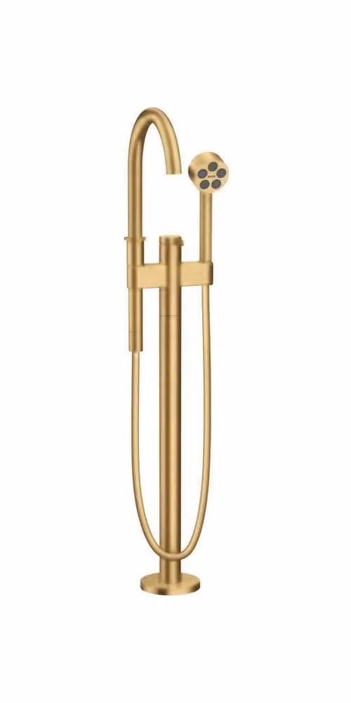 Axor ONE complete set voor eenhendelbadmengkraan, vloeropstelling, geborsteld goud