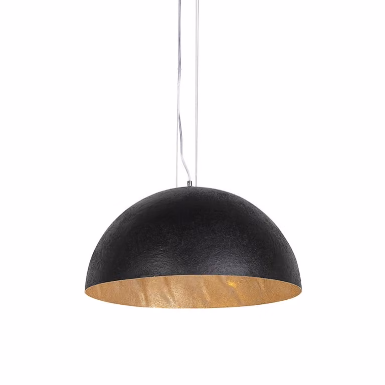 QAZQA Industriële hanglamp zwart met goud, diameter: 50 cm