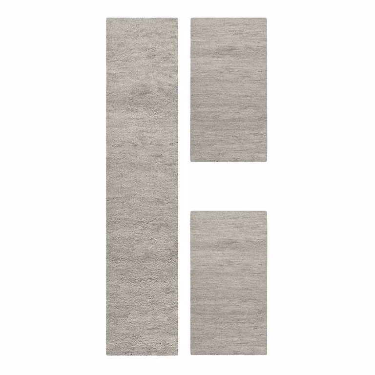 home24 Bedomranding Hadj 3-delig grijs wol Breedte: 70 cm, Lengte: 620 cm