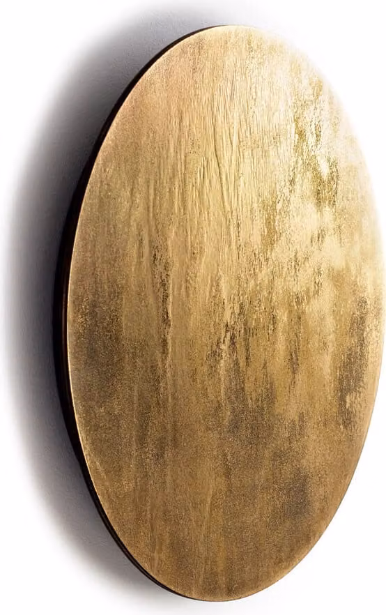 Lyora Gouden Ring Led Wandlamp met Hout - Goud/Messing