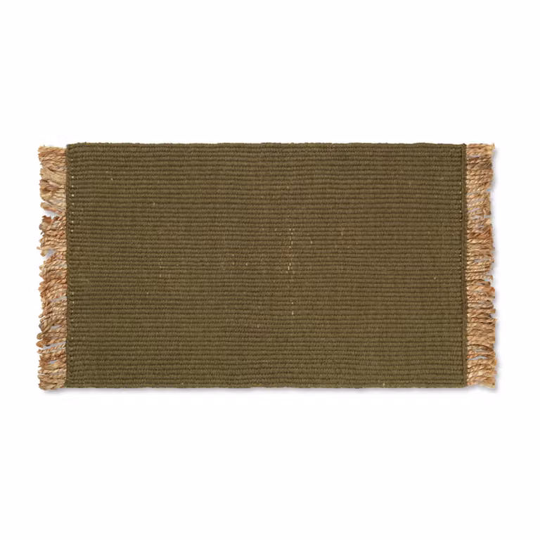 Ferm Living Block deurmat - Groen - Breedte: 50 cm, Diepte: 80 cm