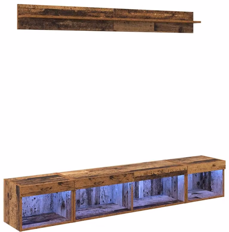 vidaXL Wandkast Set van 5 stuks - Oudhout - Wandmontage