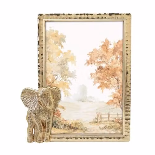 GIFTY GIFTY Moderne Olifant Fotolijst Goud voor Tafelblad Display, 4x6 inch