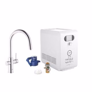 Grohe Kraan met hendel en draaibare uitloop, Chroom, Type C met keramisch binnenwerk en gefilterd water