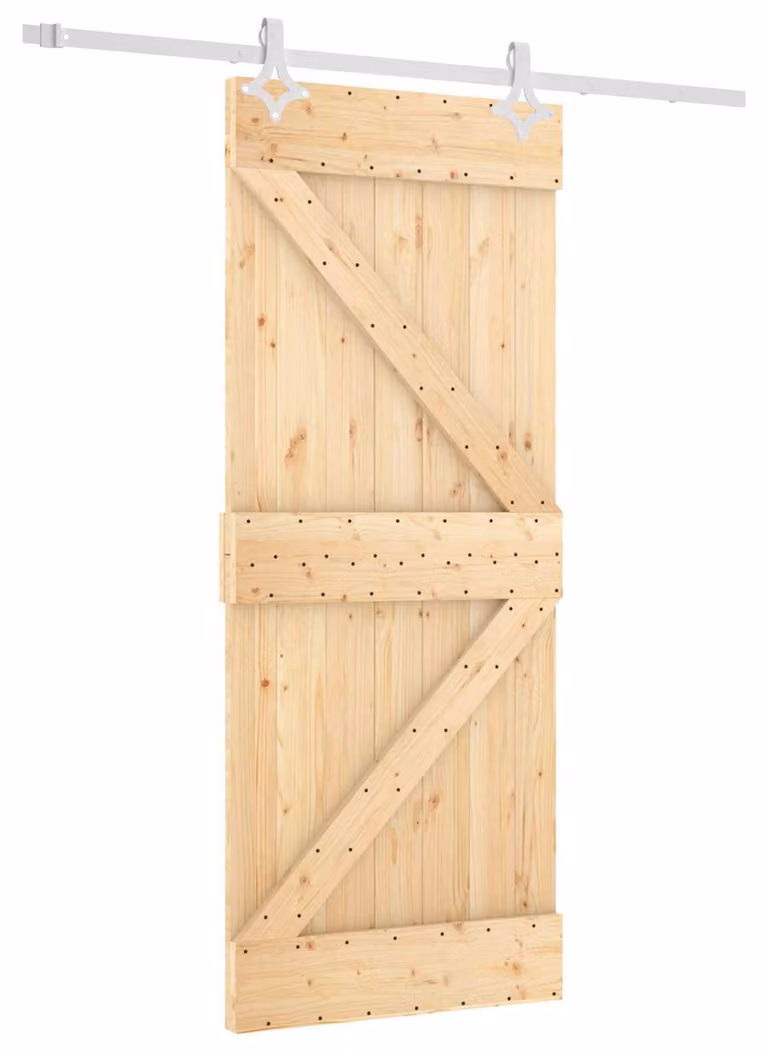 vidaXL Schuifdeur van massief beuken, onbehandeld, 85 x 210 cm