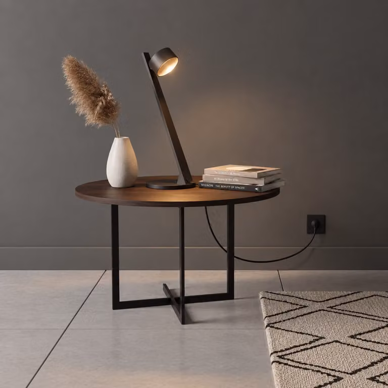 Artdelight Omega Moderne Tafellamp Zwart - Hoogte: 49 cm