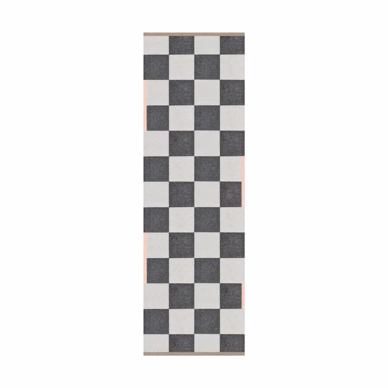 Mette Ditmer Vierkante loper Dark grey, 77 x 240 cm