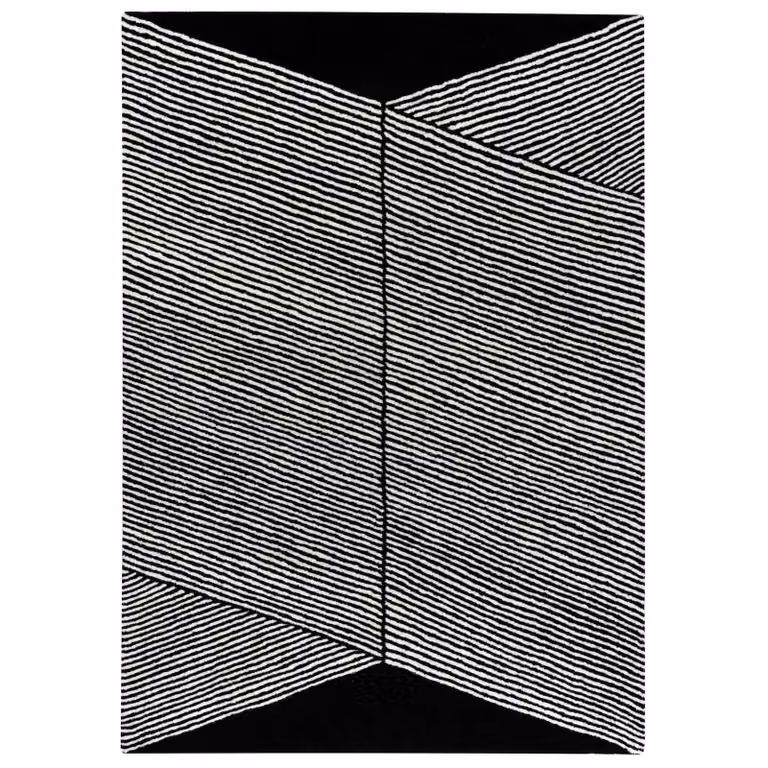 NJRD Rectangles wollen vloerkleed zwart 200 x 300 cm