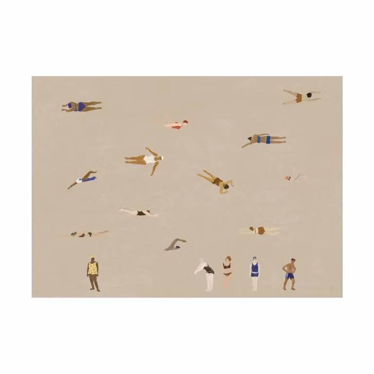 Fine Little Day Swimmers poster Beige, B: 50 cm, H: 70 cm