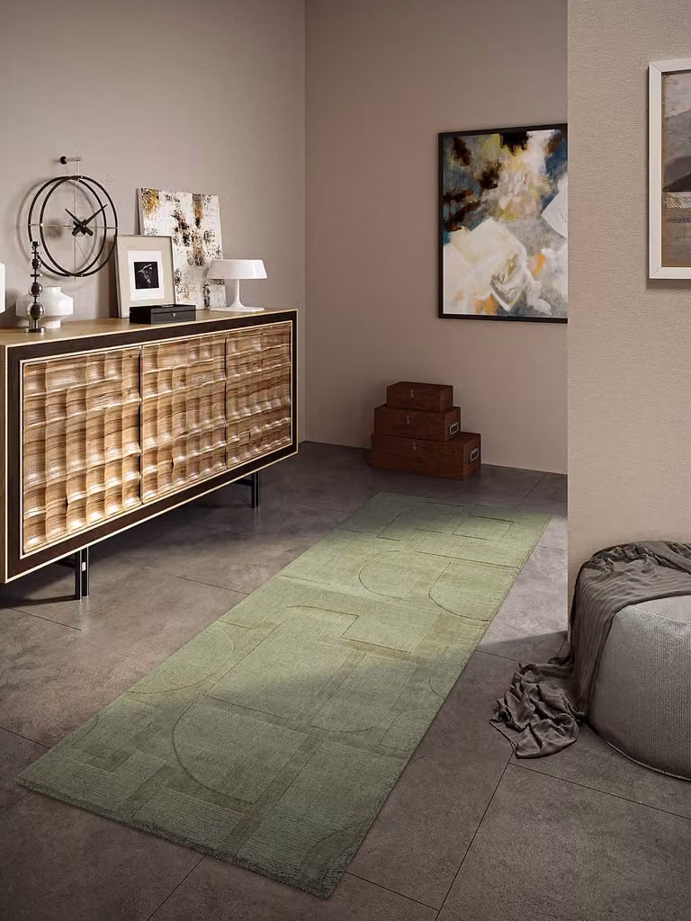 home24 Loper Alexis Groen/Groen B/D/H: 80 x 1 x 250 cm